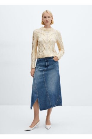 بافت منگو طلایی زنانه مانگو 57019121