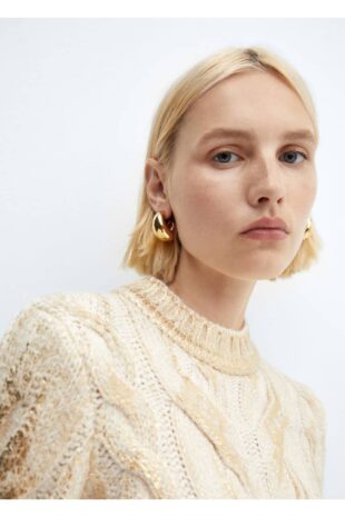 بافت منگو طلایی زنانه مانگو 57019121