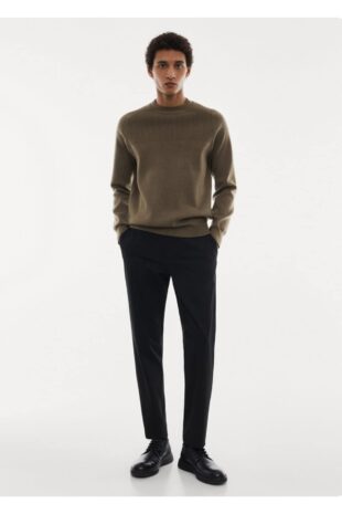 بافت منگو خاکی مردانه مانگو 67050643