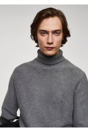 بافت منگو خاکستری مردانه مانگو 67010653