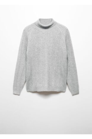 بافت منگو خاکستری مردانه مانگو 67010654