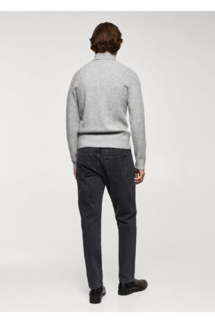 بافت منگو خاکستری مردانه مانگو 67010654