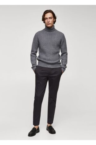 بافت منگو خاکستری مردانه مانگو 67010655