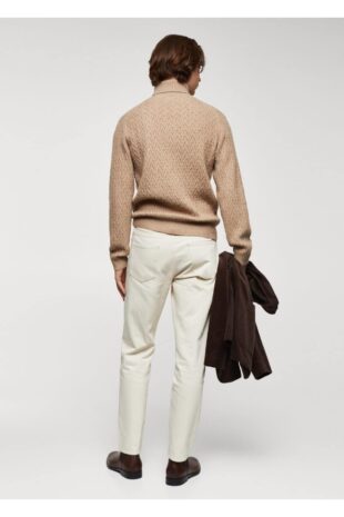 بافت منگو قهوه ای مردانه مانگو 67010655