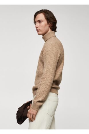 بافت منگو قهوه ای مردانه مانگو 67010655