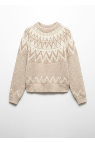 بافت منگو قهوه ای زنانه مانگو 57009129