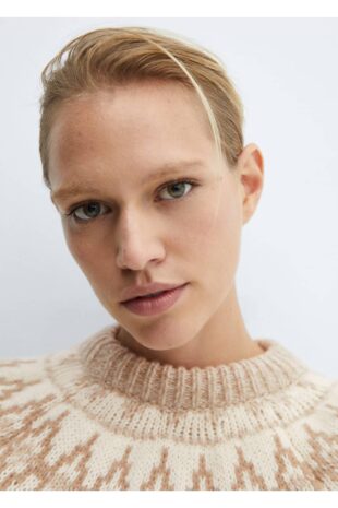 بافت منگو قهوه ای زنانه مانگو 57009129