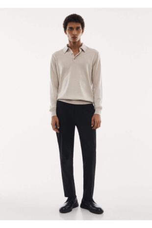 بافت منگو خاکستری مردانه مانگو 67000659