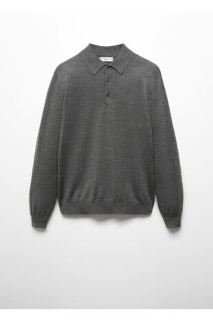 بافت منگو خاکستری مردانه مانگو 67000659