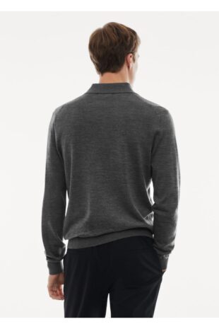 بافت منگو خاکستری مردانه مانگو 67000659