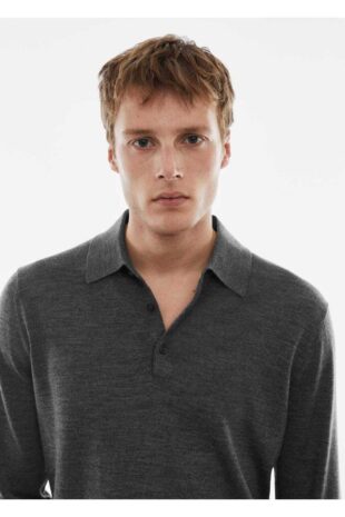 بافت منگو خاکستری مردانه مانگو 67000659