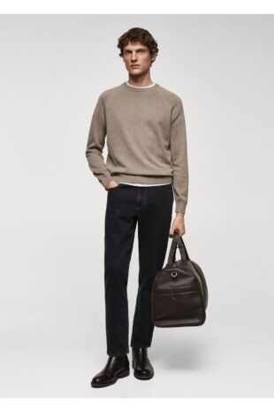 بافت منگو قهوه ای مردانه مانگو 67010656