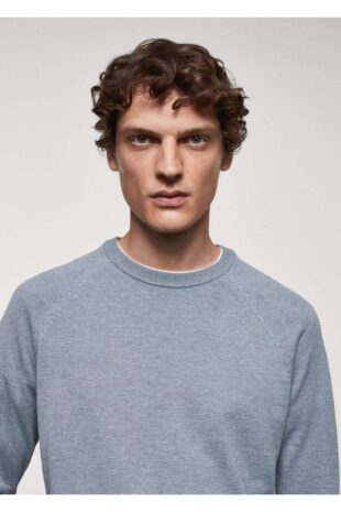 بافت منگو آبی مردانه مانگو 67010656