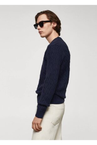 بافت منگو لاجورد مردانه مانگو 67020645