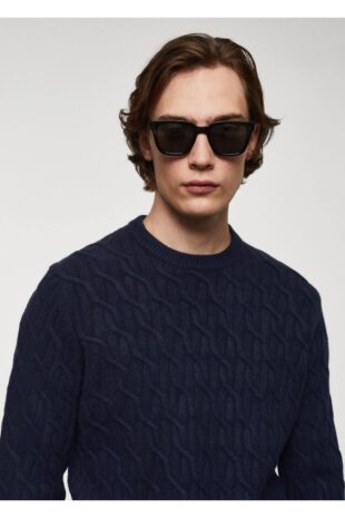 بافت منگو لاجورد مردانه مانگو 67020645