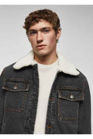 کت منگو خاکستری مردانه مانگو 67090622