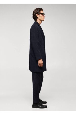 پالتو منگو لاجورد مردانه مانگو 57035955