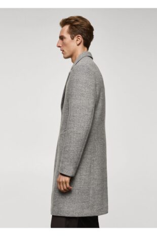 پالتو منگو خاکستری مردانه مانگو 67010622