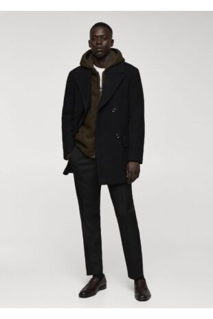 پالتو منگو سیاه مردانه مانگو 67020624