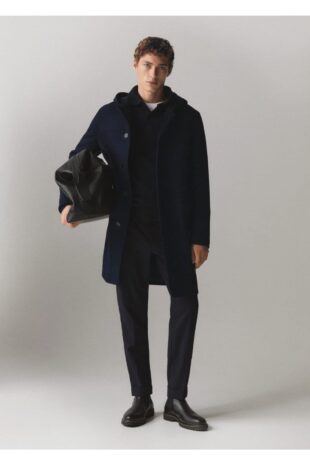 پالتو منگو لاجورد مردانه مانگو 57017711