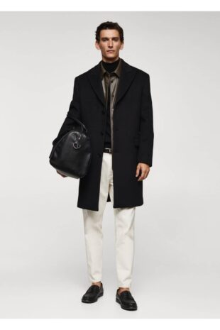 پالتو منگو سیاه مردانه مانگو 57099403