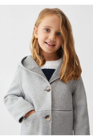 پالتو منگو خاکستری دخترانه مانگو 57099097