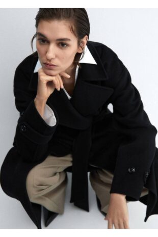 پالتو منگو سیاه زنانه مانگو 67030450