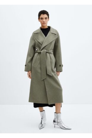 پالتو منگو خاکی زنانه مانگو 67030451