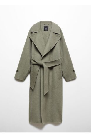 پالتو منگو خاکی زنانه مانگو 67030451