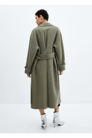 پالتو منگو خاکی زنانه مانگو 67030451