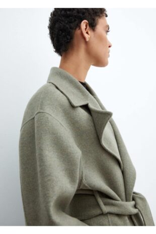 پالتو منگو خاکی زنانه مانگو 67030451