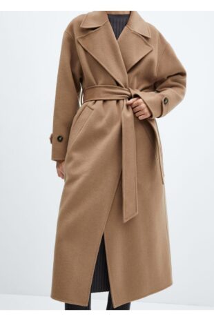 پالتو منگو قهوه ای زنانه مانگو 67040449