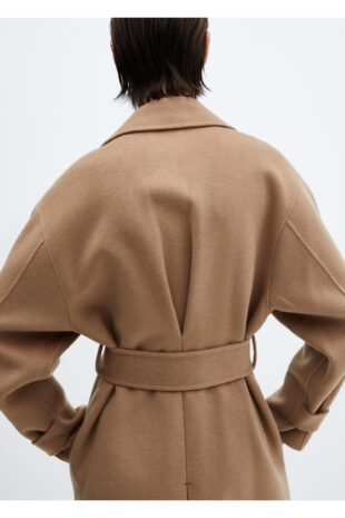 پالتو منگو قهوه ای زنانه مانگو 67040449