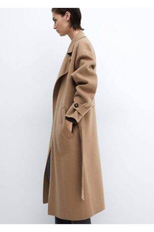 پالتو منگو قهوه ای زنانه مانگو 67040449
