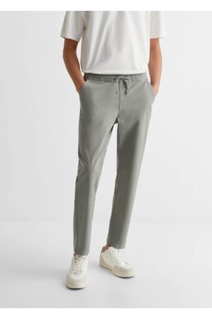 شلوار منگو سبز فاق نرمال مردانه مانگو 67071008