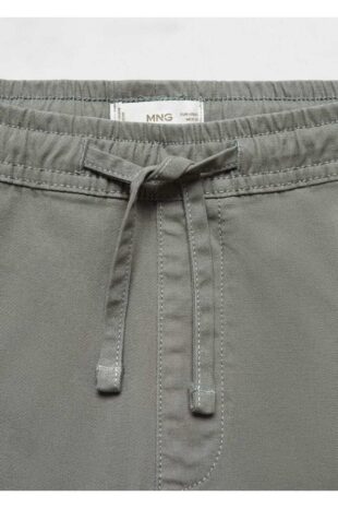 شلوار منگو سبز فاق نرمال مردانه مانگو 67071008