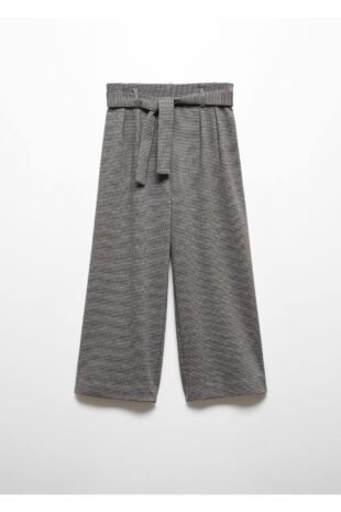 شلوار منگو سیاه فاق نرمال دخترانه مانگو 57048637