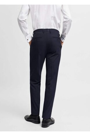 شلوار منگو لاجورد فاق نرمال مردانه مانگو 67000640