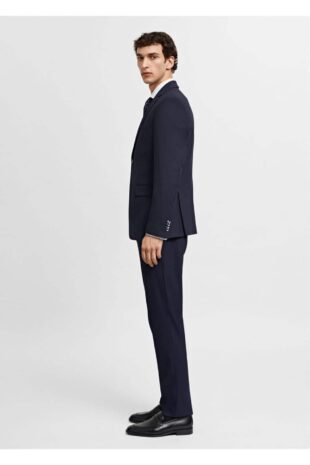 شلوار منگو لاجورد فاق نرمال مردانه مانگو 67000640