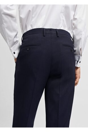 شلوار منگو لاجورد فاق نرمال مردانه مانگو 67000640