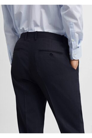 شلوار منگو لاجورد فاق نرمال مردانه مانگو 67000655