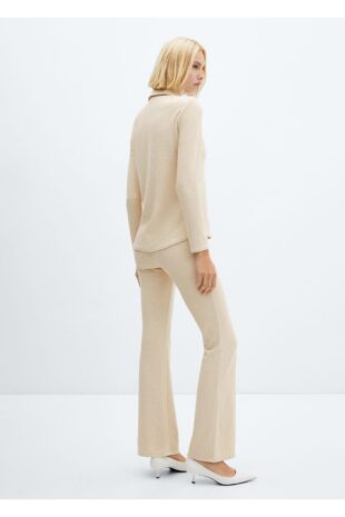 شلوار منگو سفید فاق نرمال زنانه مانگو 57049123