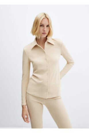 شلوار منگو سفید فاق نرمال زنانه مانگو 57049123