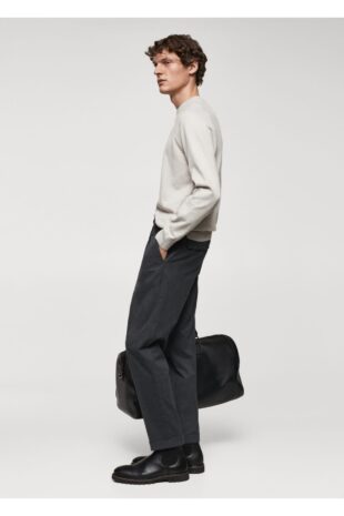 شلوار منگو بنفش فاق نرمال مردانه مانگو 67000639