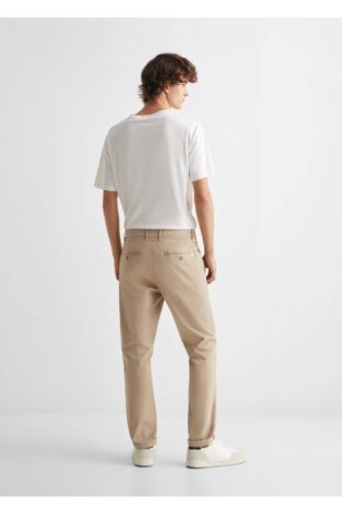 شلوار منگو بژ فاق نرمال مردانه مانگو 67010665