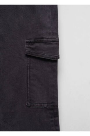 شلوار منگو خاکستری فاق نرمال زنانه مانگو 67060428