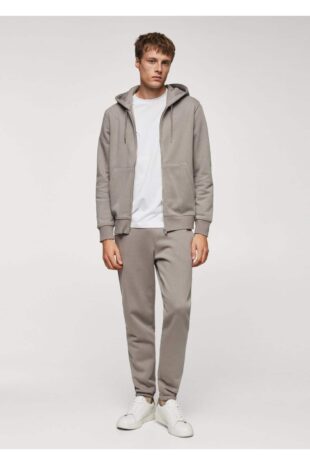 شلوار منگو قهوه ای فاق نرمال مردانه مانگو 67060644