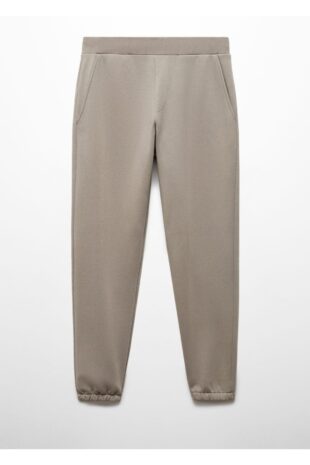 شلوار منگو قهوه ای فاق نرمال مردانه مانگو 67060644