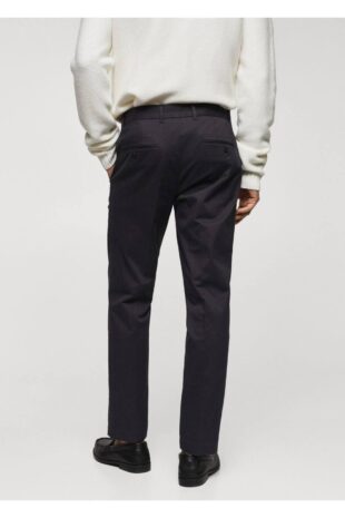 شلوار منگو لاجورد فاق نرمال مردانه مانگو 67000620