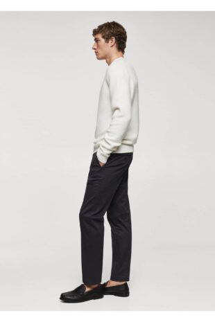 شلوار منگو لاجورد فاق نرمال مردانه مانگو 67000620